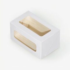 Коробка для рулета с окном белая 20х12х10 см ForG CAKE ROLL W 200*120*100ST