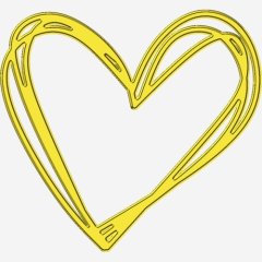 Топпер декоративный акриловый "Сердце" Золото 7 см ТСК364