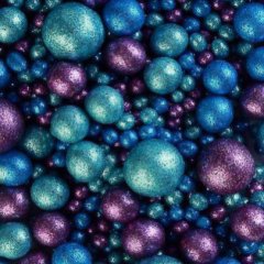 Посыпка кондитерская из дутого риса жемчуг блестящий "Сине-фиолетовый микс" 50 г 734