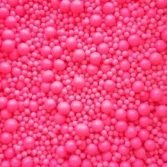 Посыпка кондитерская из дутого риса жемчуг неоновый "Фуксия микс" 50 г 908