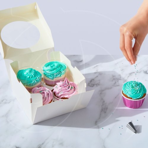 Коробка на 4 капкейка белая ForG MUF 4 PRO I W W