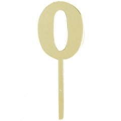 Топпер декоративный акриловый "Цифра малая "0"" Золотой 