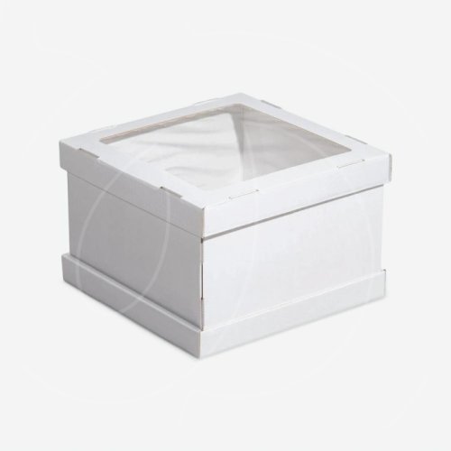 Коробка для торта с окном белая 28х28х20 см ForG STRONG I W W 280*280*200 S