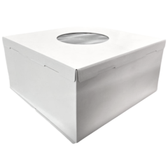 Коробка для торта с окном белая 50х50х25 см 