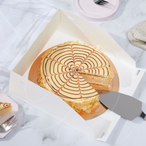 Коробка для торта с прозрачной крышкой белая 22,5х22,5х10 см ForG SLIDE W 225*225*100