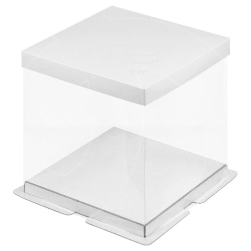 Коробка для торта белая 30х30х28 см 022010
