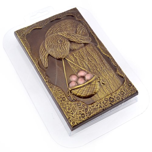 Форма пластиковая плитка шоколада "Пасхальный зайчик" 25460