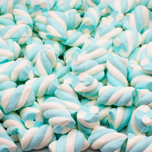 Маршмеллоу "Косички бело-голубые со вкусом ванили" 100 г 