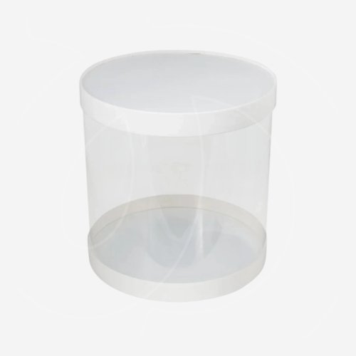 Коробка для торта тубус белая 16х16 см 022560