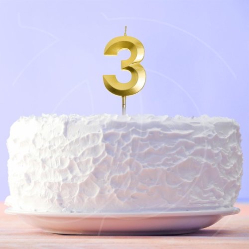 Свеча декоративная Цифра "3" Золотая 5276855; 5572727