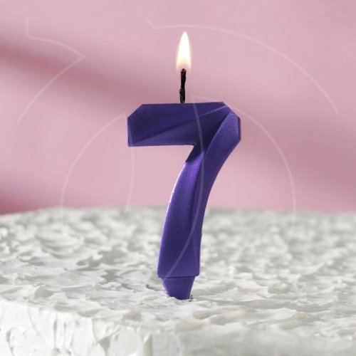 Свеча декоративная Цифра "7" Фиолетовая 6536356
