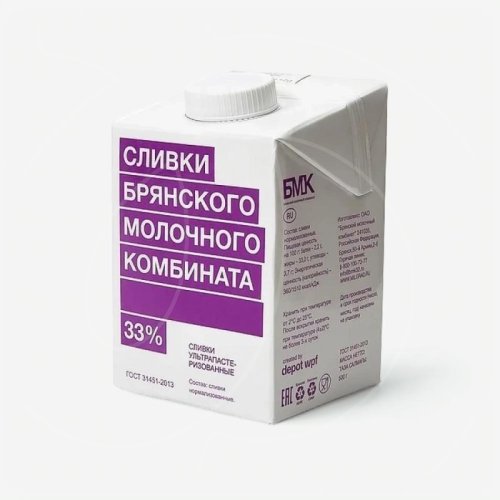 Сливки нормализованные БМК 33% 500 мл 