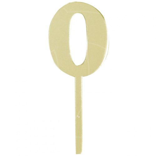 Топпер декоративный акриловый "Цифра малая "0"" Золотой 