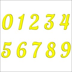 Топпер декоративный акриловый "Цифры боковые" Золото 6,5 см ТСК358