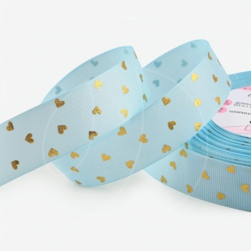 Лента для декора и упаковки репсовая "Сердечки" 2,5 см 23 м 9327063