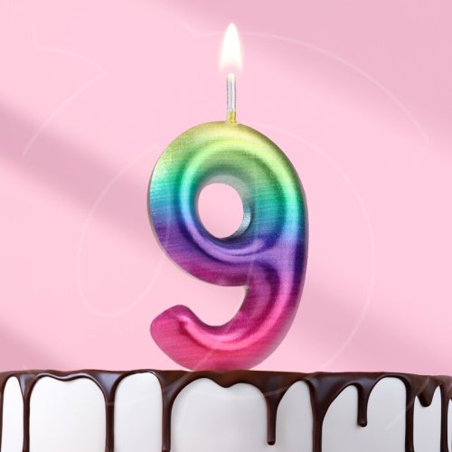 Свеча декоративная Цифра "9" Градиент 120321