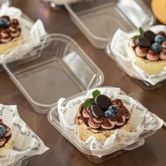 Коробка для бенто-торта прозрачная 14,5х14,5х7,5 см дно 10х10 см Б-119