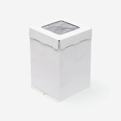 Коробка для торта белая с окном 36x36x40 см 