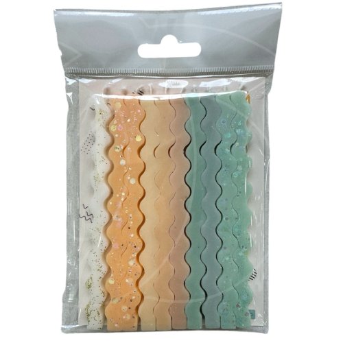 Свечи декоративные для бенто-торта "Волны" Белый, бежевый, зелёный 00084