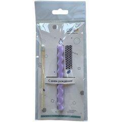 Свечи декоративные "С Днём Рождения" Фиолетовые 00082